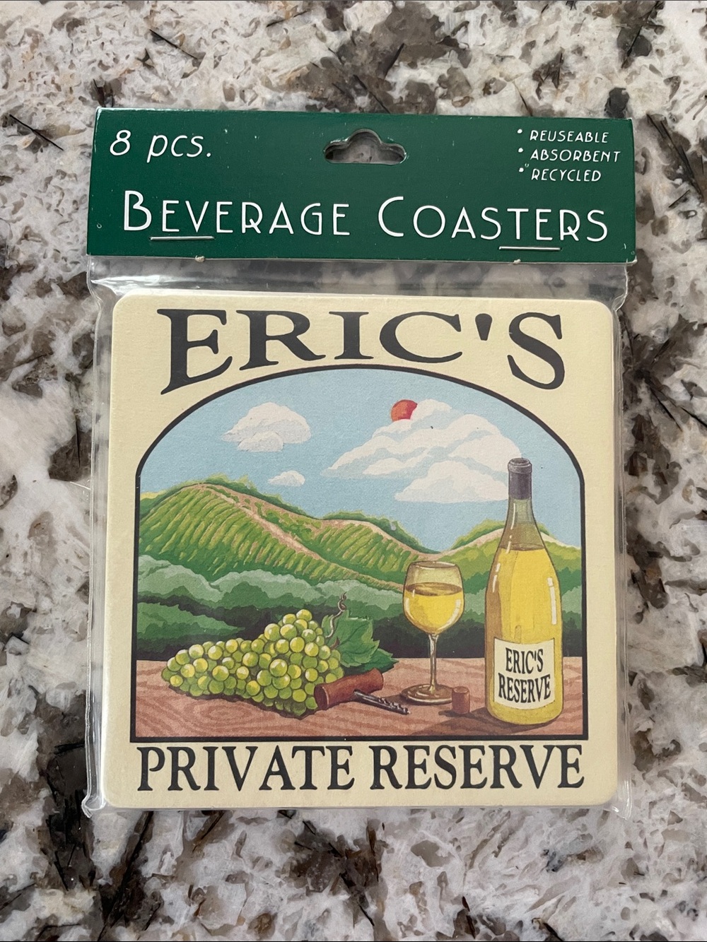 Private Reserve Beige Beverage Coasters - 8 pcs